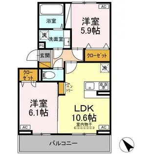 プランドール【2階】の間取り