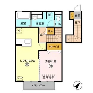 サニーフラット【2階】の間取り
