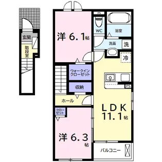 ヒカルサ市原五井西【2階】の間取り