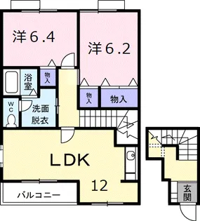 クロスローズおゆみ野【2階】の間取り