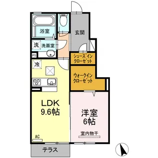 グランデュール B【102号室】の間取り
