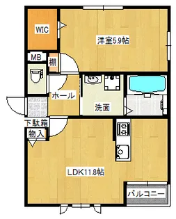 ハイムスクエア石巻双葉3番館【201号室】の間取り