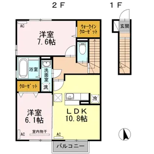 ティエドールB【2階】の間取り