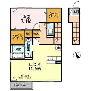 オーリーBフラット【2階】の間取り
