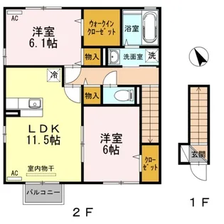 クレアコート A【201号室】の間取り
