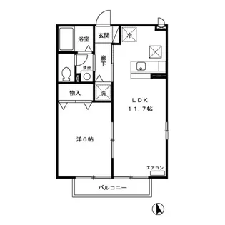 グランシャリオフォルテ【201号室】の間取り