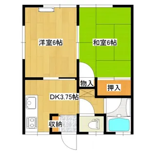 アーバンライフ築山【201号室】の間取り