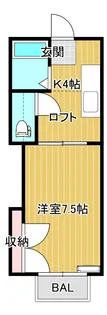 コーポ東矢本B棟【105号室】の間取り