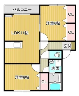 プレミール蛇田【B202号室】の間取り
