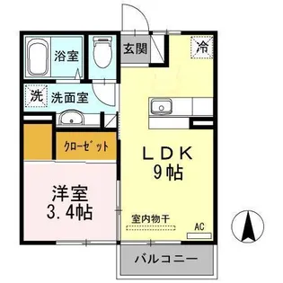 アルコバレーノ蛇田A【2階】の間取り