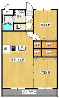 サンライズ旭【1−B号室】の間取り