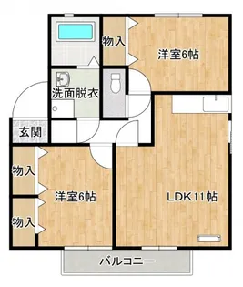 グリーンゲーブルズA【201号室】の間取り