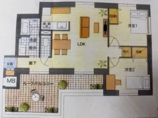 パティオグリーン【502号室】の間取り