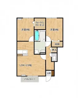 オーリー Aフラット【1階】の間取り