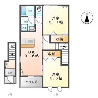 フェアリープレイスⅡ【2階】の間取り