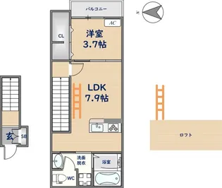 COSMO WAKAEMINAMI【202号室】の間取り