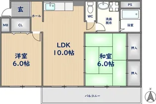 ハピネス2000【303号室】の間取り