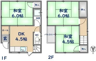 大阪府東大阪市旭町【一戸建】の間取り