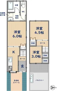 大阪府東大阪市鳥居町【一戸建】の間取り
