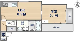 荒本フラワーレジデンス【2階】の間取り