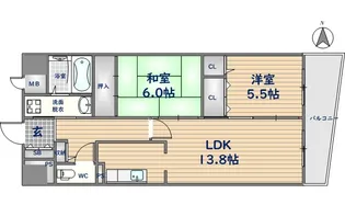 グドゥウェル新石切【403号室】の間取り