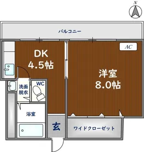 東花園コーポ【406号室】の間取り