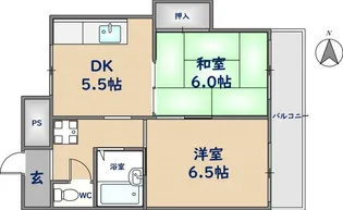 サンライフ若江本町【2階】の間取り