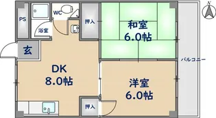 旭ガーデンハイツ【2階】の間取り