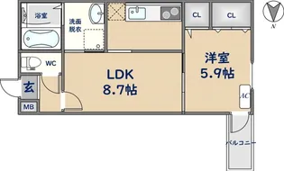 フジパレス河内花園Ⅱ番館【302号室】の間取り