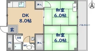 旭ガーデンハイツ【3階】の間取り