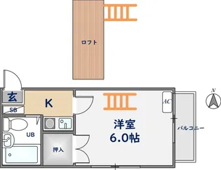 キャッスル若草【203号室】の間取り