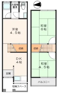 大阪府東大阪市布市町1丁目【テラスハウス】の間取り