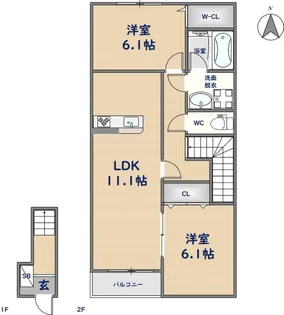 ソフテイルSIX【2階】の間取り