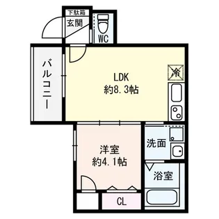 CASA花園【201号室】の間取り