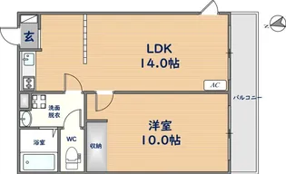オークグレイス吉田【303号室】の間取り