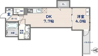 Luna Terrace 近大前【1階】の間取り