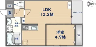 Garden Hill 瓢箪山【105号室】の間取り
