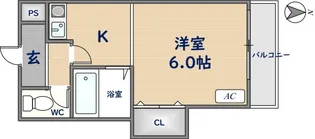 リバーサイド瓢箪山【305号室】の間取り