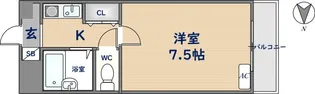 カサデグロリア【1B号室】の間取り