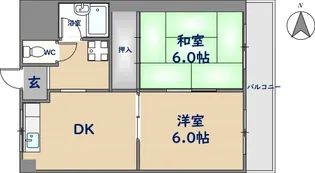 サンライフ若江本町【403号室】の間取り