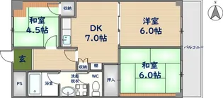 西岩崎コーポ【4階】の間取り