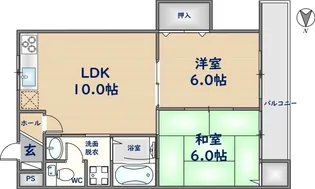 ビューハイツA&K【202号室】の間取り