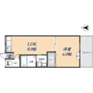 瓢マンション【205号室】の間取り