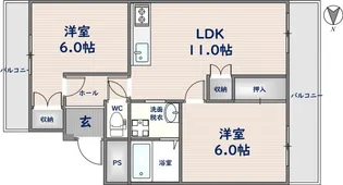 ドムール芝高【307号室】の間取り