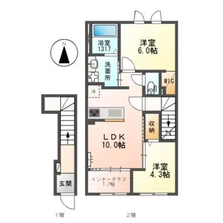 メゾン・ド・ヴェルデ若江【203号室】の間取り