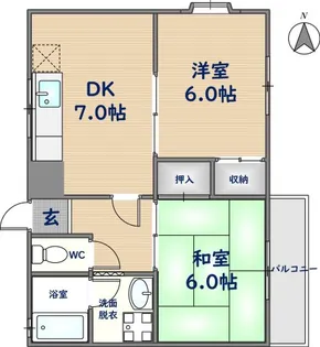 平成ハイツ【203号室】の間取り