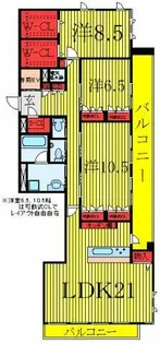 クアトロ フェリーチェ【3階】の間取り