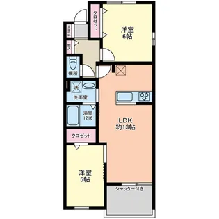 ジョイフルガーデン金山町【1階】の間取り