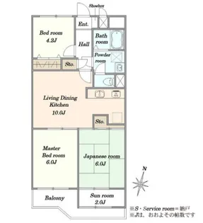 エビハラサングリーン川口【2F号室】の間取り