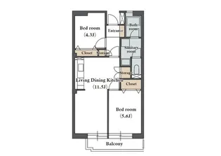 フリーデンハイム立野際【106号室】の間取り
